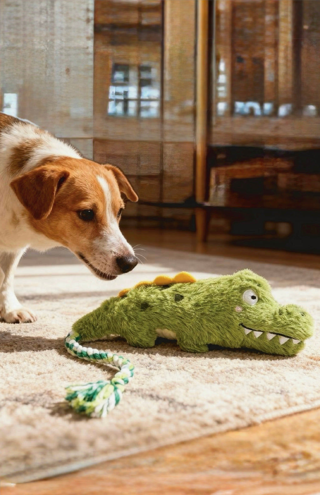 Durable Plush Squeaky Dog Toy – Interactive Tug Rope Toy for Dogs | Chew-Resistant Animal Design for Fun Play & Training