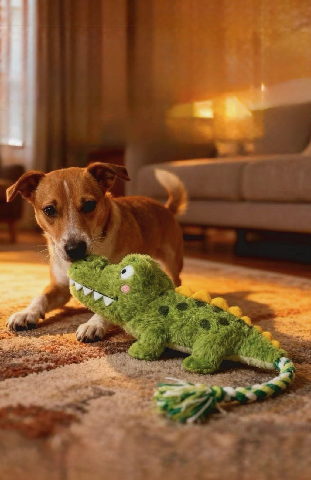 Durable Plush Squeaky Dog Toy – Interactive Tug Rope Toy for Dogs | Chew-Resistant Animal Design for Fun Play & Training