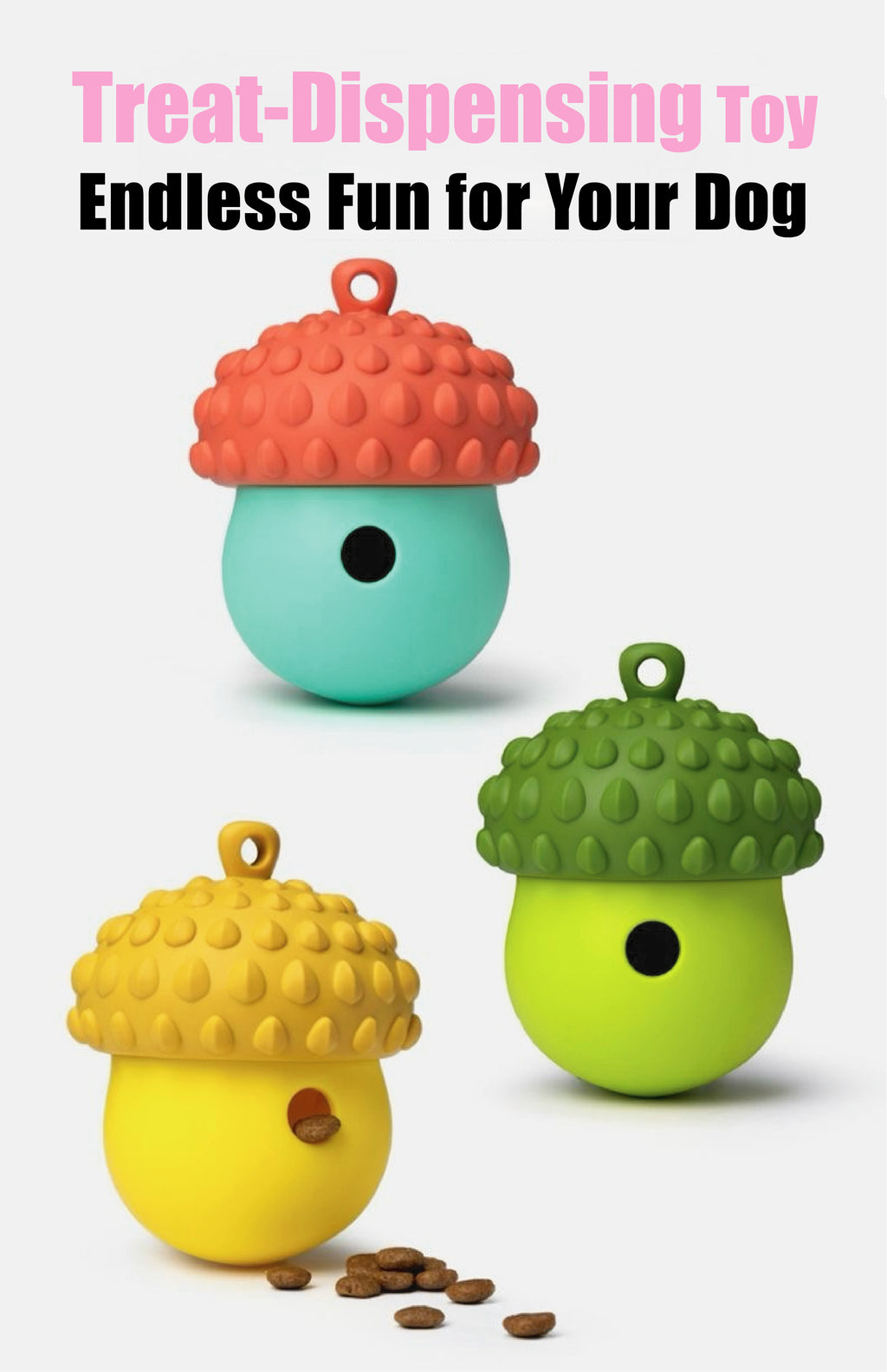 Interactive Treat-Dispensing Dog Toy – Detachable Wobble Design for Chewing, Dental Care & Solo Play