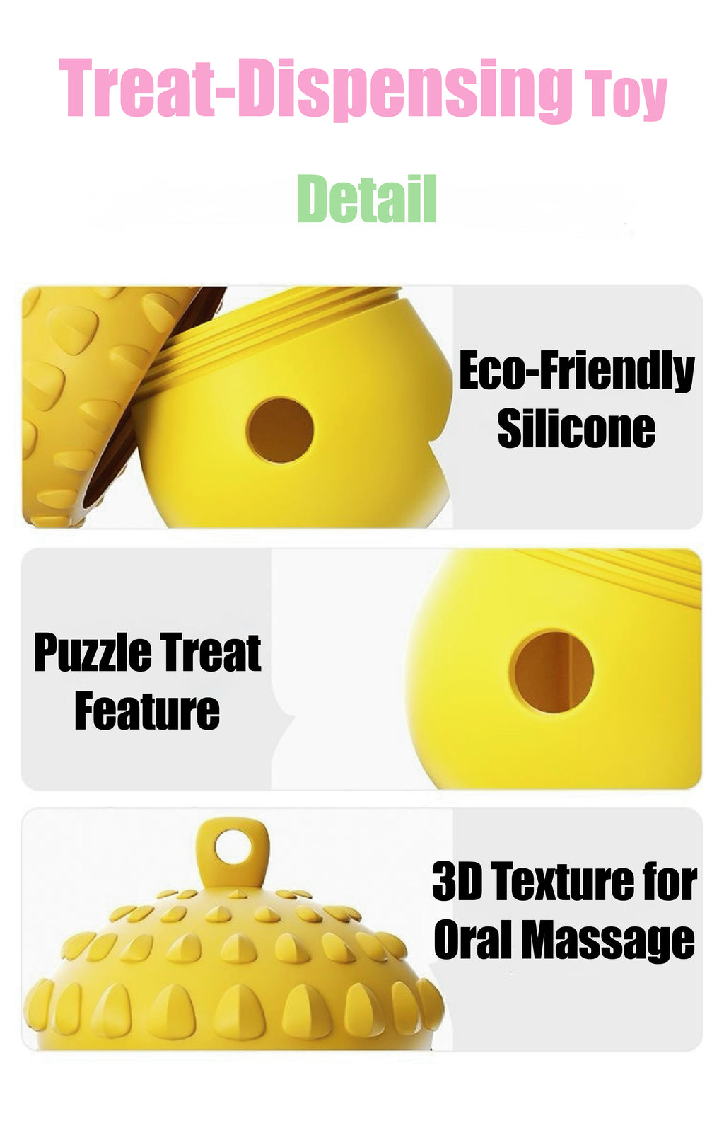 Interactive Treat-Dispensing Dog Toy – Detachable Wobble Design for Chewing, Dental Care & Solo Play