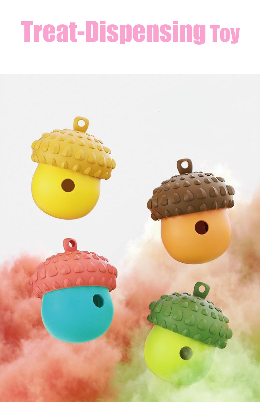 Interactive Treat-Dispensing Dog Toy – Detachable Wobble Design for Chewing, Dental Care & Solo Play