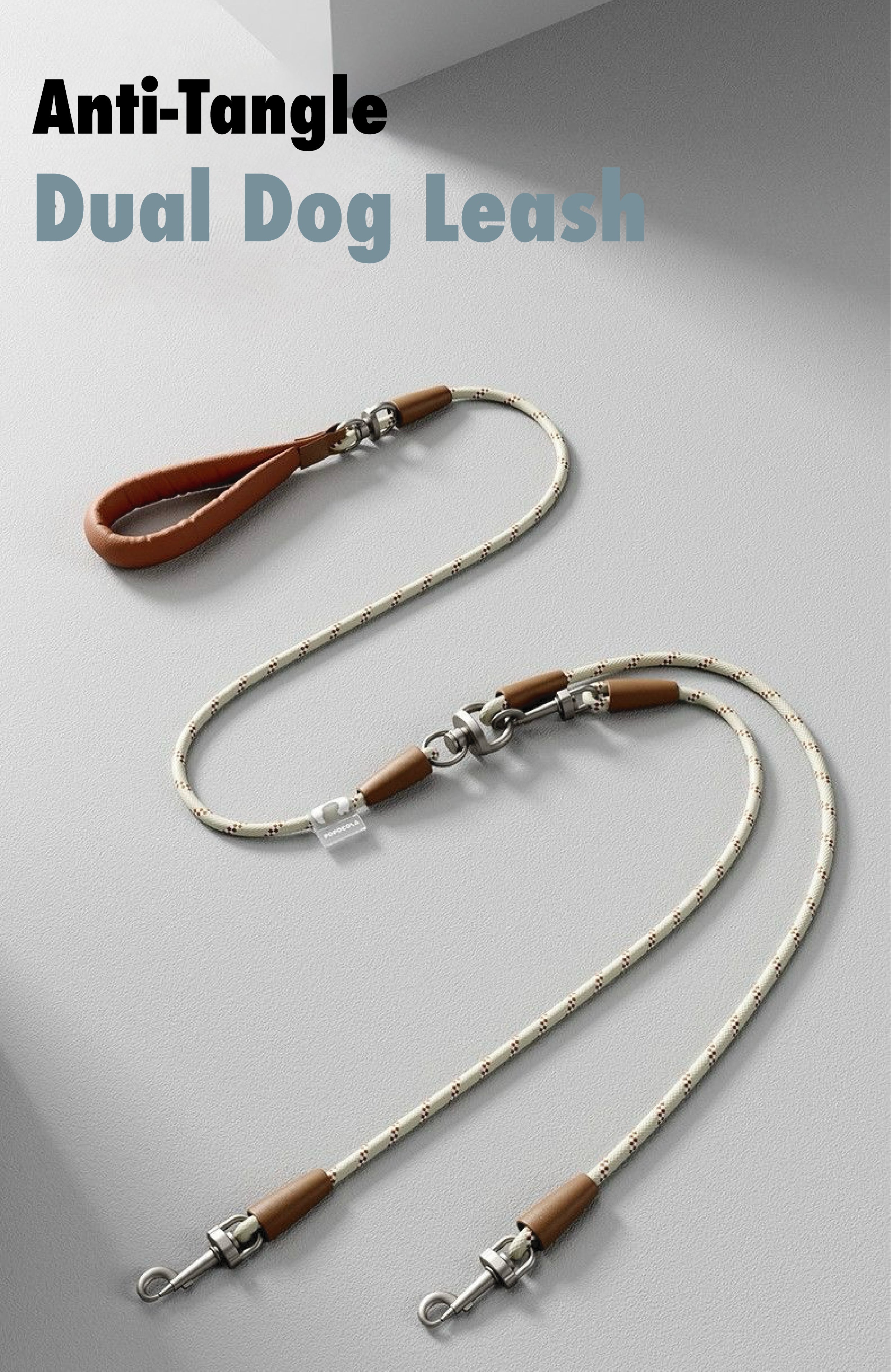 Premium Dual Dog Leash with 360° Tangle-Free Swivel – Heavy-Duty Split Lead for Walking Two Dogs with Control & Stability