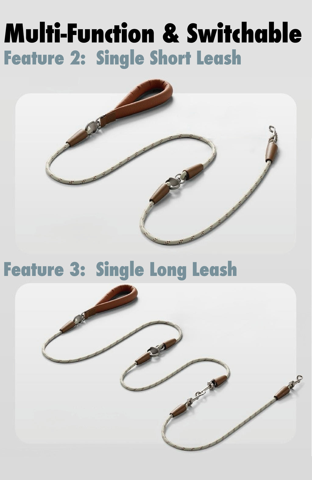 Premium Dual Dog Leash with 360° Tangle-Free Swivel – Heavy-Duty Split Lead for Walking Two Dogs with Control & Stability