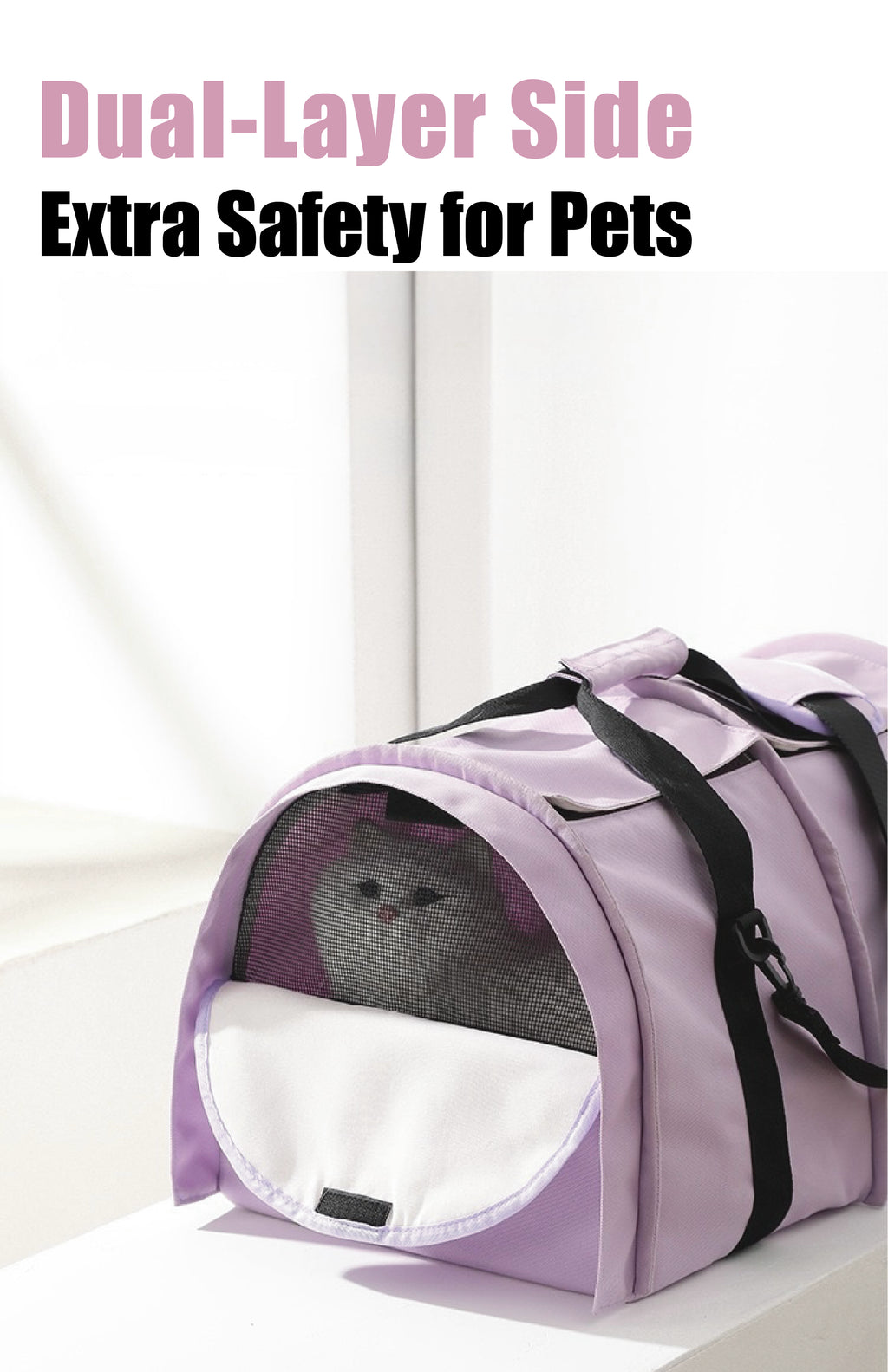 Large Capacity Pet Sling Bag – Heavy-Duty Travel Carrier for Cats and Small Dogs, Perfect for Picnic & Camping