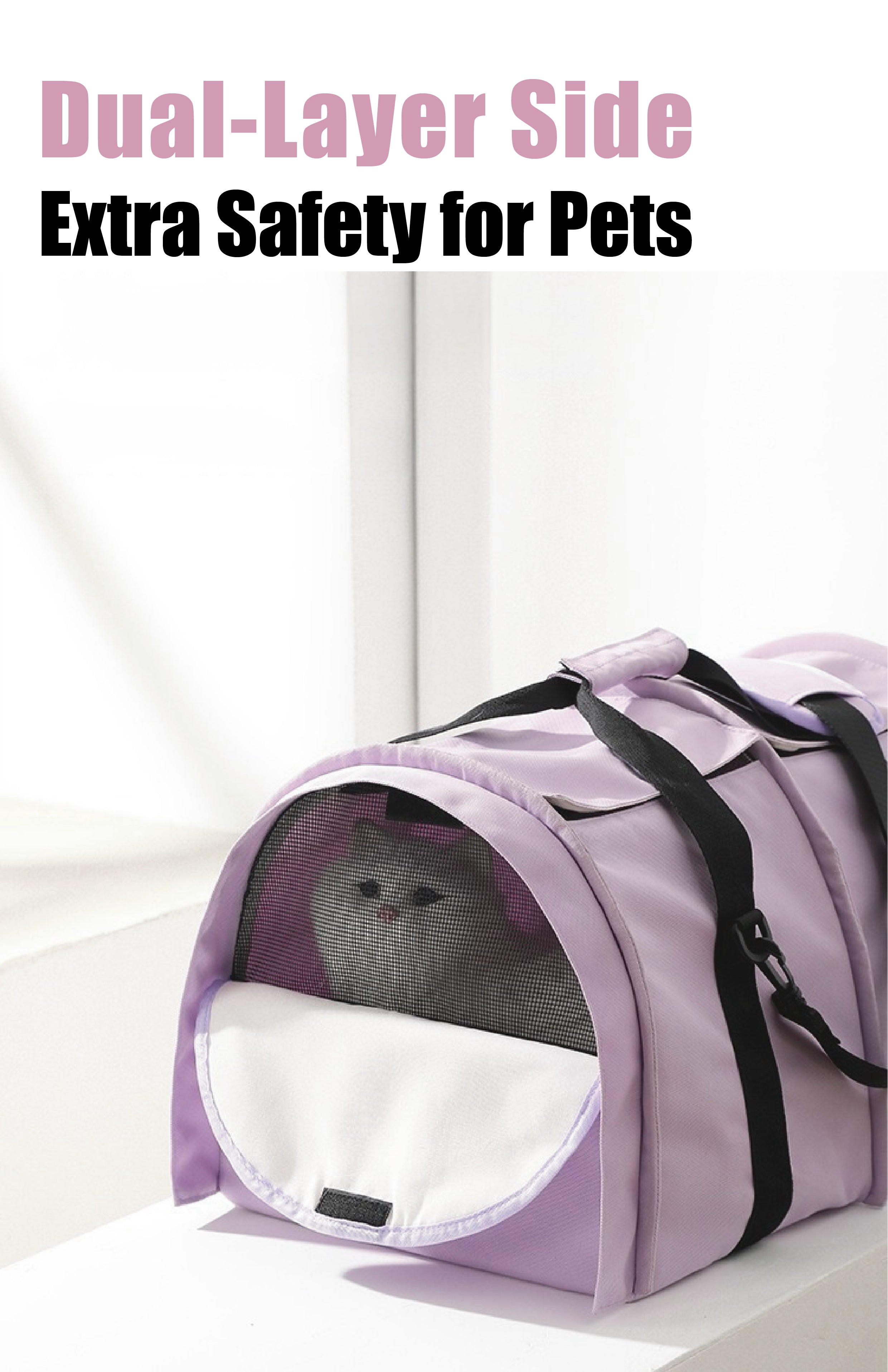 Large Capacity Pet Sling Bag – Heavy-Duty Travel Carrier for Cats and Small Dogs, Perfect for Picnic & Camping