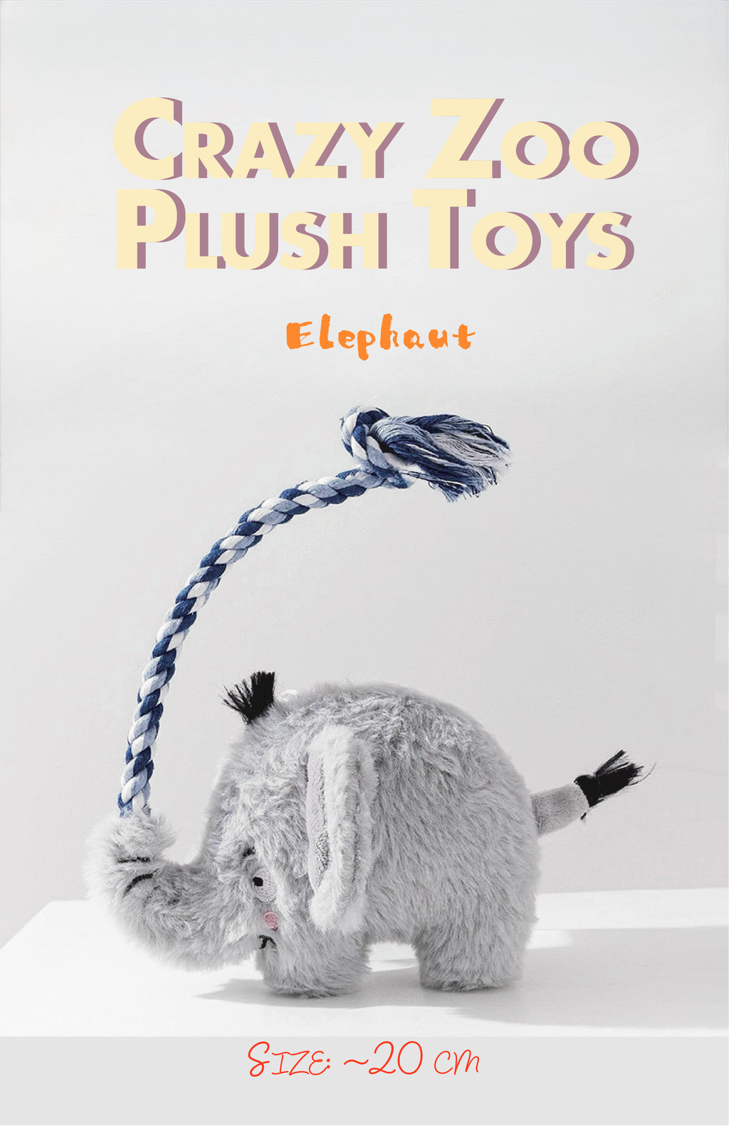 Durable Plush Squeaky Dog Toy – Interactive Tug Rope Toy for Dogs | Chew-Resistant Animal Design for Fun Play & Training