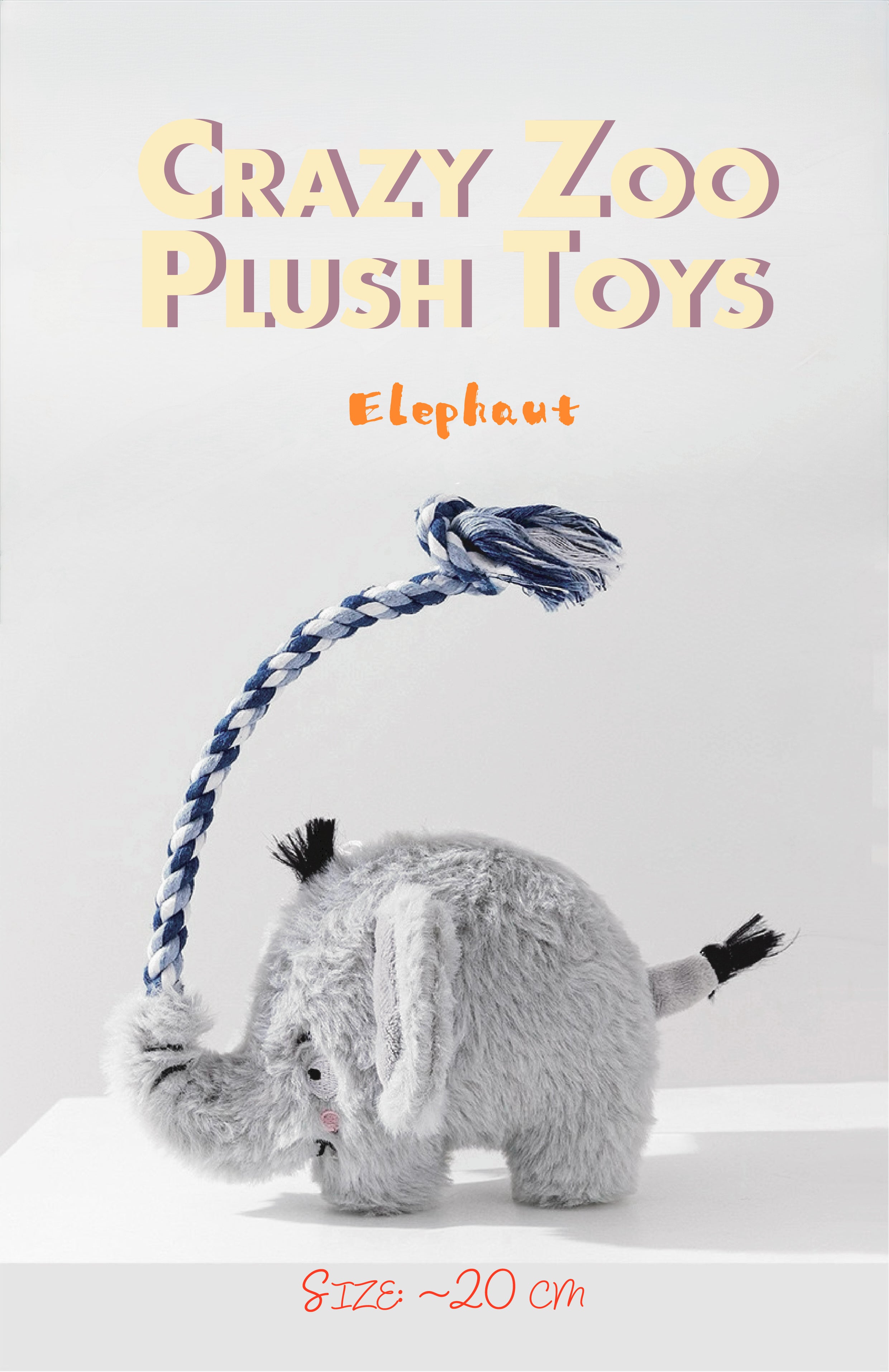 Durable Plush Squeaky Dog Toy – Interactive Tug Rope Toy for Dogs | Chew-Resistant Animal Design for Fun Play & Training