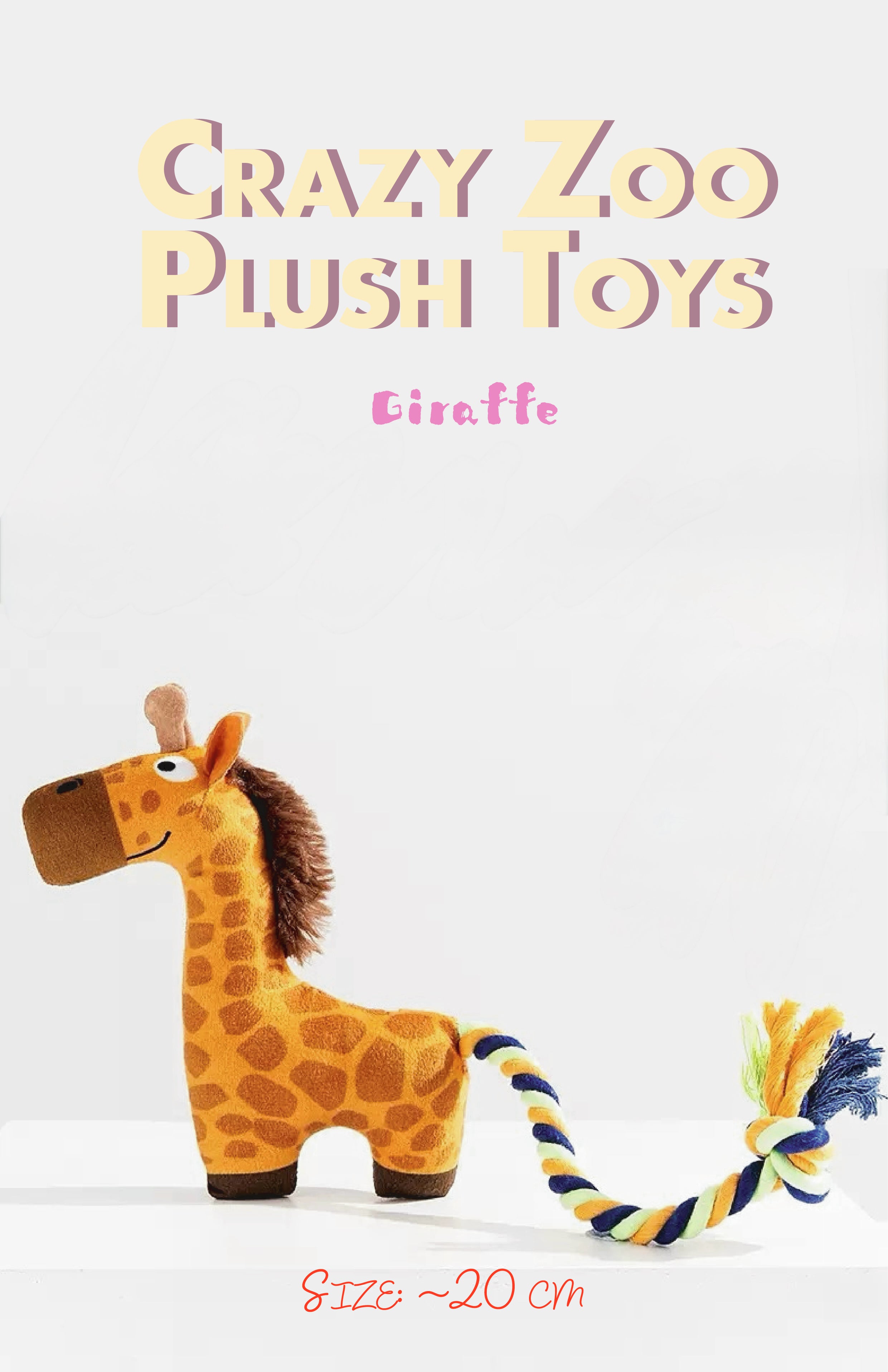 Durable Plush Squeaky Dog Toy – Interactive Tug Rope Toy for Dogs | Chew-Resistant Animal Design for Fun Play & Training